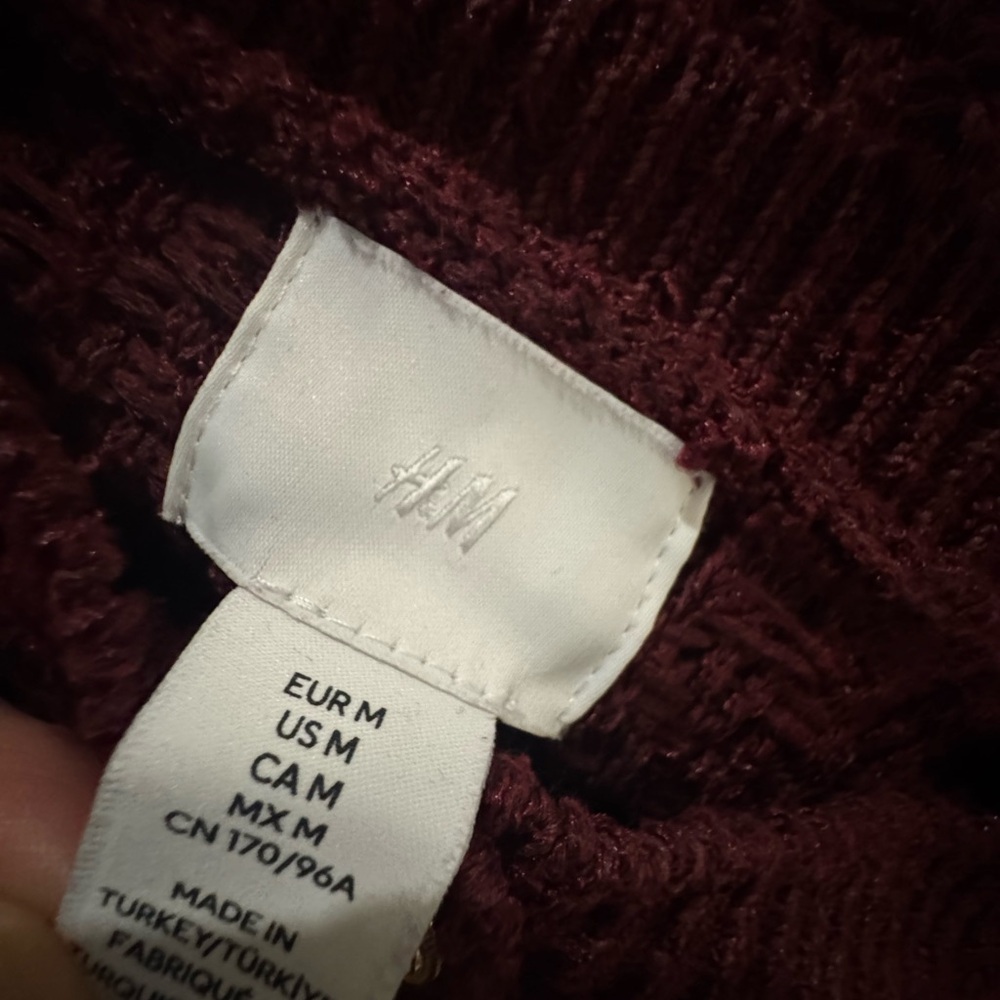 H&M Deep Red Textured Cardigan - Picture 4 of 4